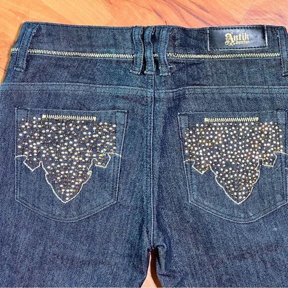 ANTIK Denim straight leg jeans 🖤 NEW 🖤 Y2K 🖤 low rise 🖤 size 25 - Picture 6 of 10